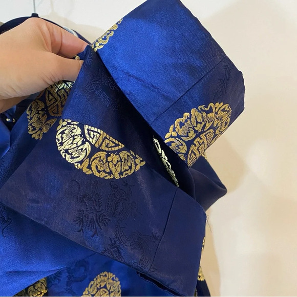 Vintage Asian Smoking Jacket Embroidered Dragon 🐉 - Picture 14 of 16